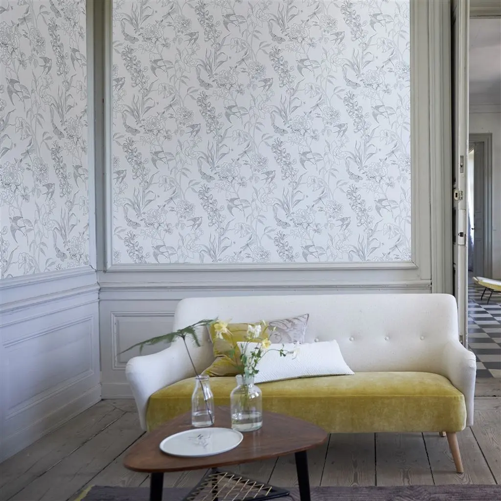 Sibylla Garden Black And White Wallpaper Designers Guild