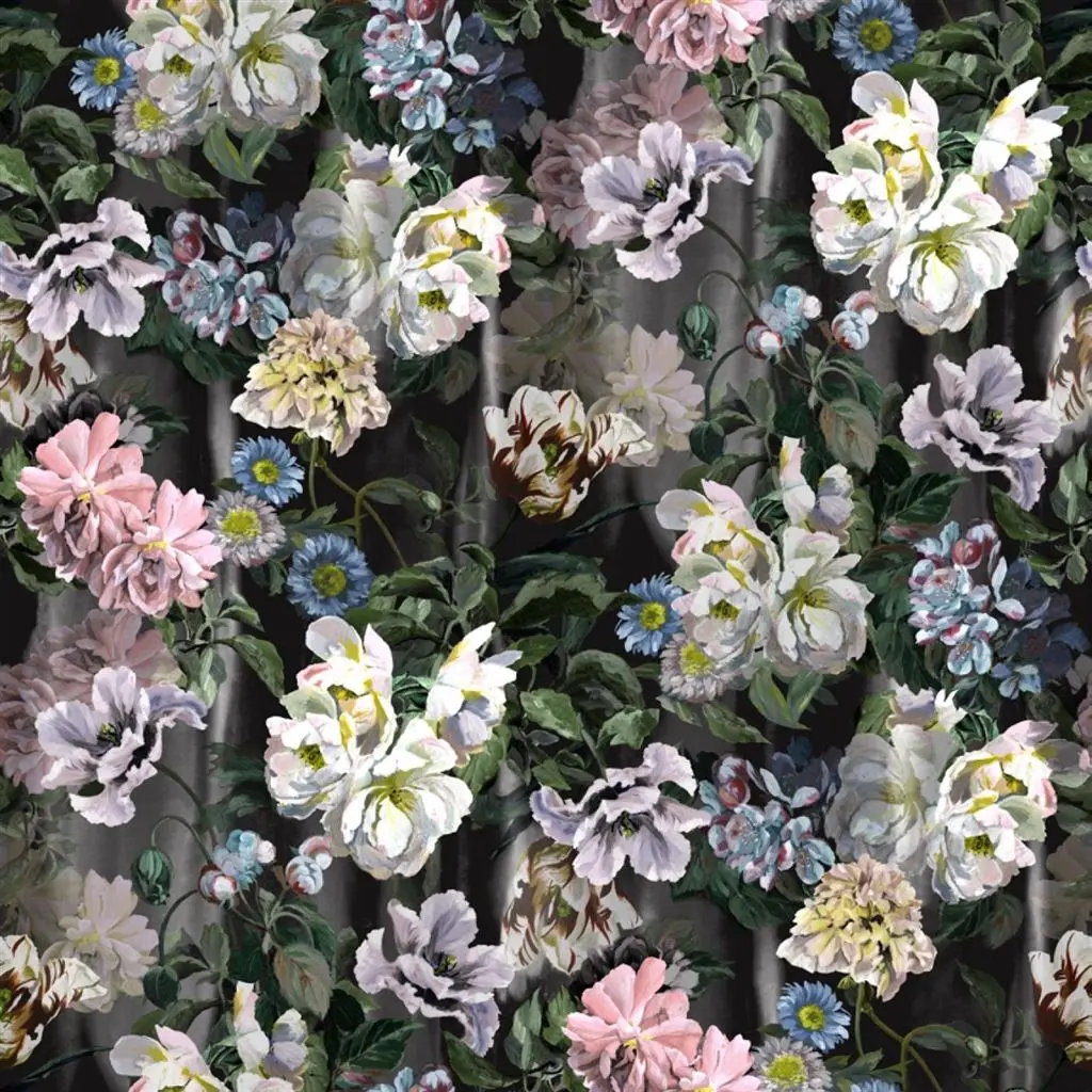 Delft Flower Grande Graphite Wallpaper Designers Guild