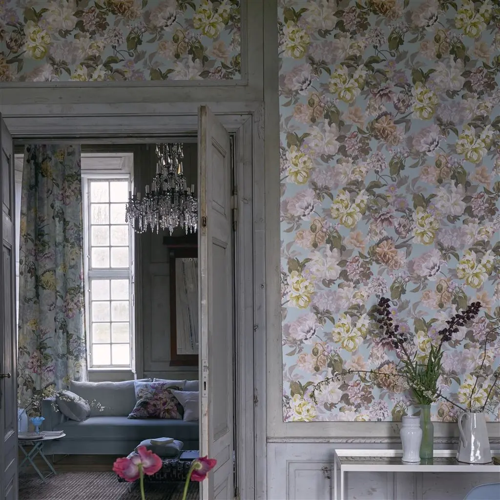 Delft Flower Duck Egg Wallpaper Designers Guild