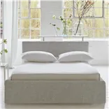 Square Loose Bed Low - Double - Brera Lino - Graphite - Walnut Leg