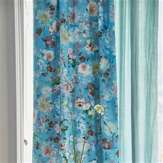 Avelli Turquoise Fabric | Designers Guild
