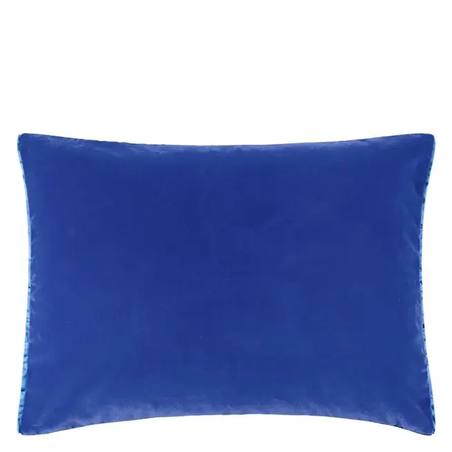 Cassia Cobalt Blue Plain Velvet Cushion | Designers Guild