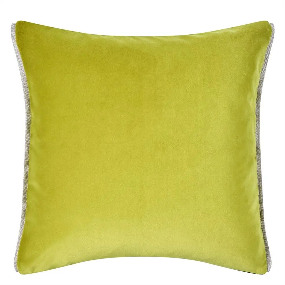 lime green velvet cushions