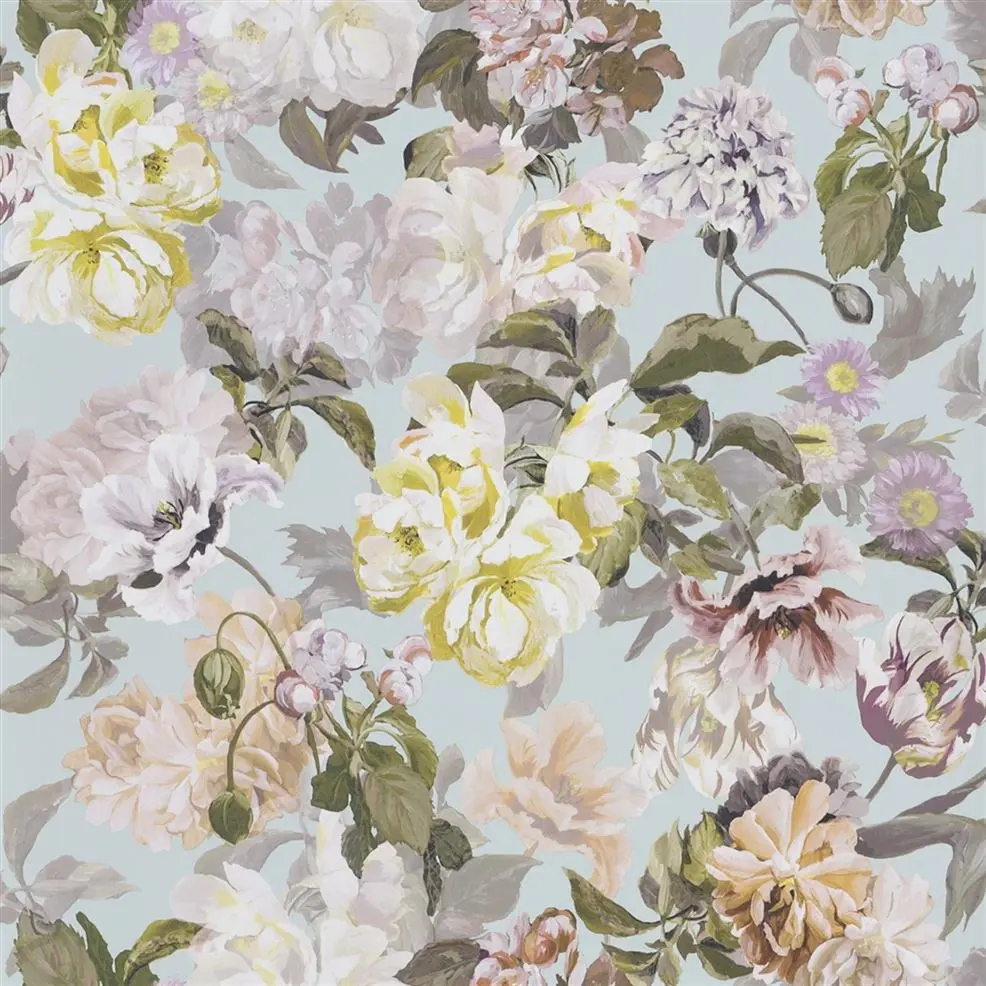 Delft Flower Duck Egg Wallpaper Designers Guild